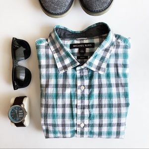 Michael Kors plaid button down shirt